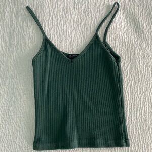 Green Ribbed Tank Top